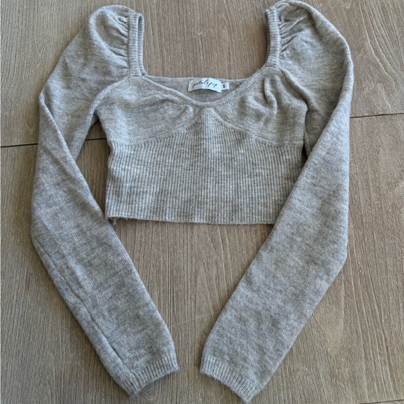 Petal & Pup Sweaters - Petal & Pup Light Gray Cropped Sweater